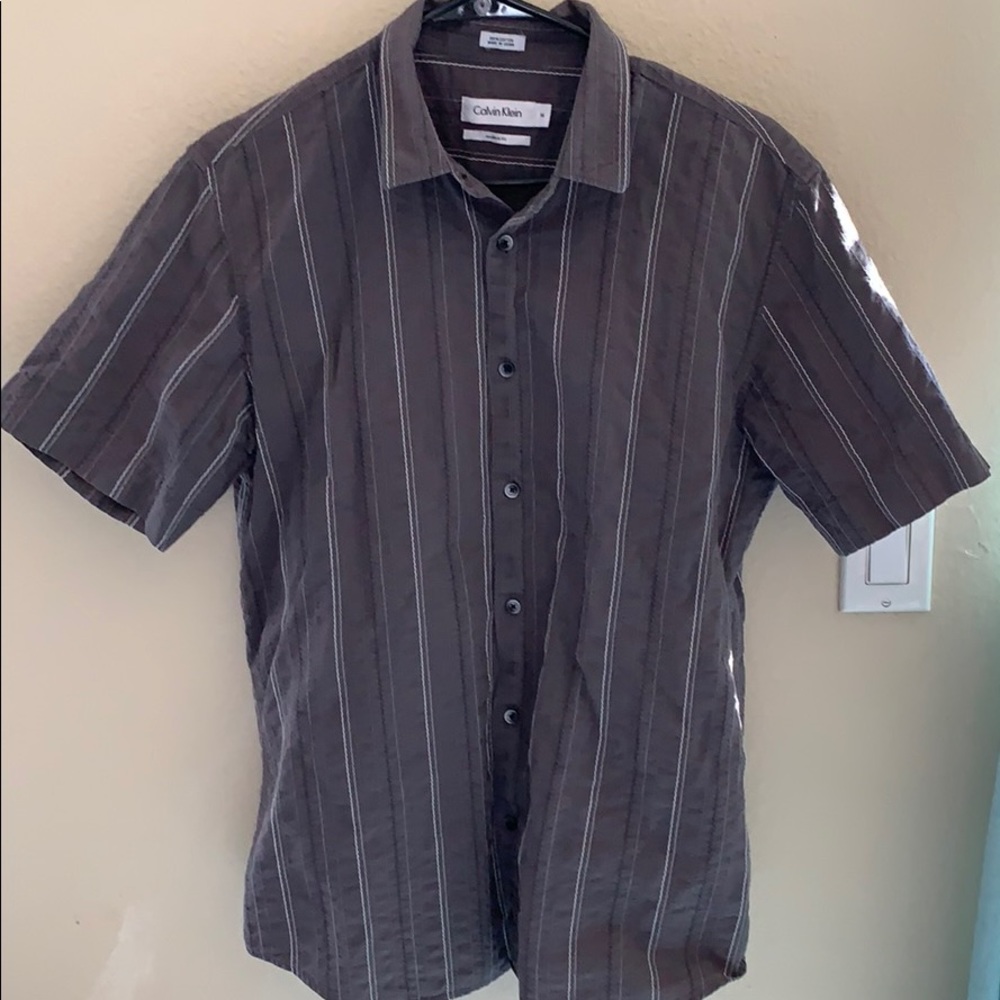 Gray Calvin Klein Button Up